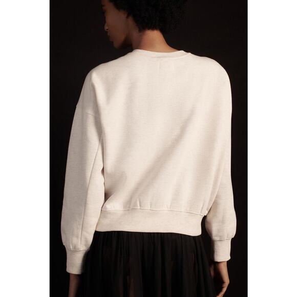 Anthropologie Maeve Embellished Collar Pullover Light Sand Size M - Picture 2 of 11